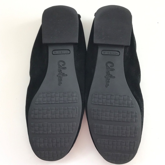 COLE HAAN Black Ballet Flat Suede Nike Air Slip On Loafer Women’s Size 9.5 WIDE - Picture 14 of 16